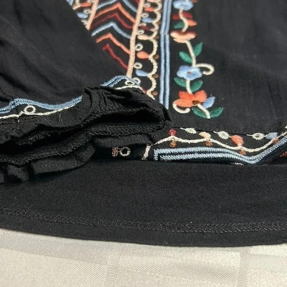 Anthropologie linen blend,embroidered,shirt ,women M. Floral,cottagecore - Picture 12 of 16